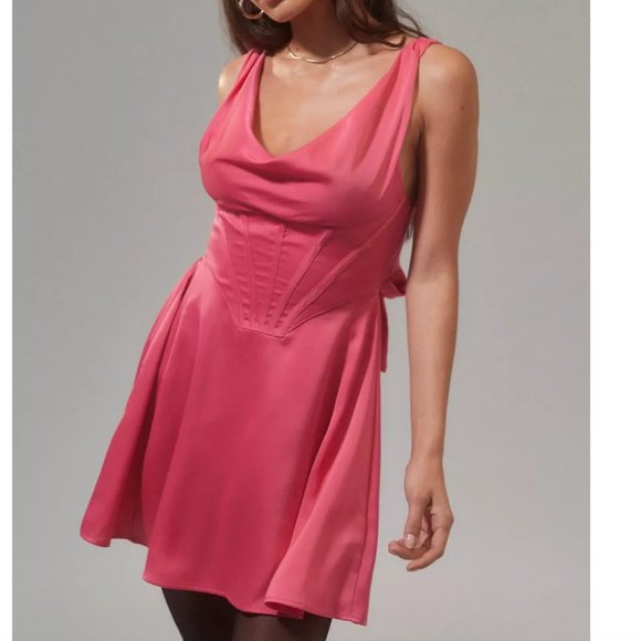 ⭐️ Helena Satin Corset Baddie Chic Glam Party Sexy Modern Glam Classy Mini Dress - Picture 1 of 5